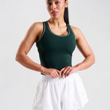 Court Piping Detail Tank Top Heritage Green