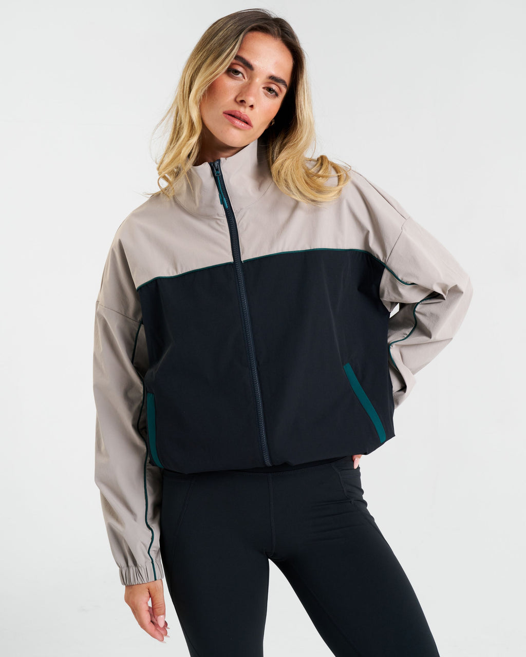 Legacy Piping Detail Woven Track Jacket Stone