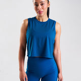 RUNSeries Cropped Tank Blue Opal