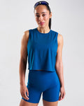 RUNSeries Cropped Tank Blue Opal