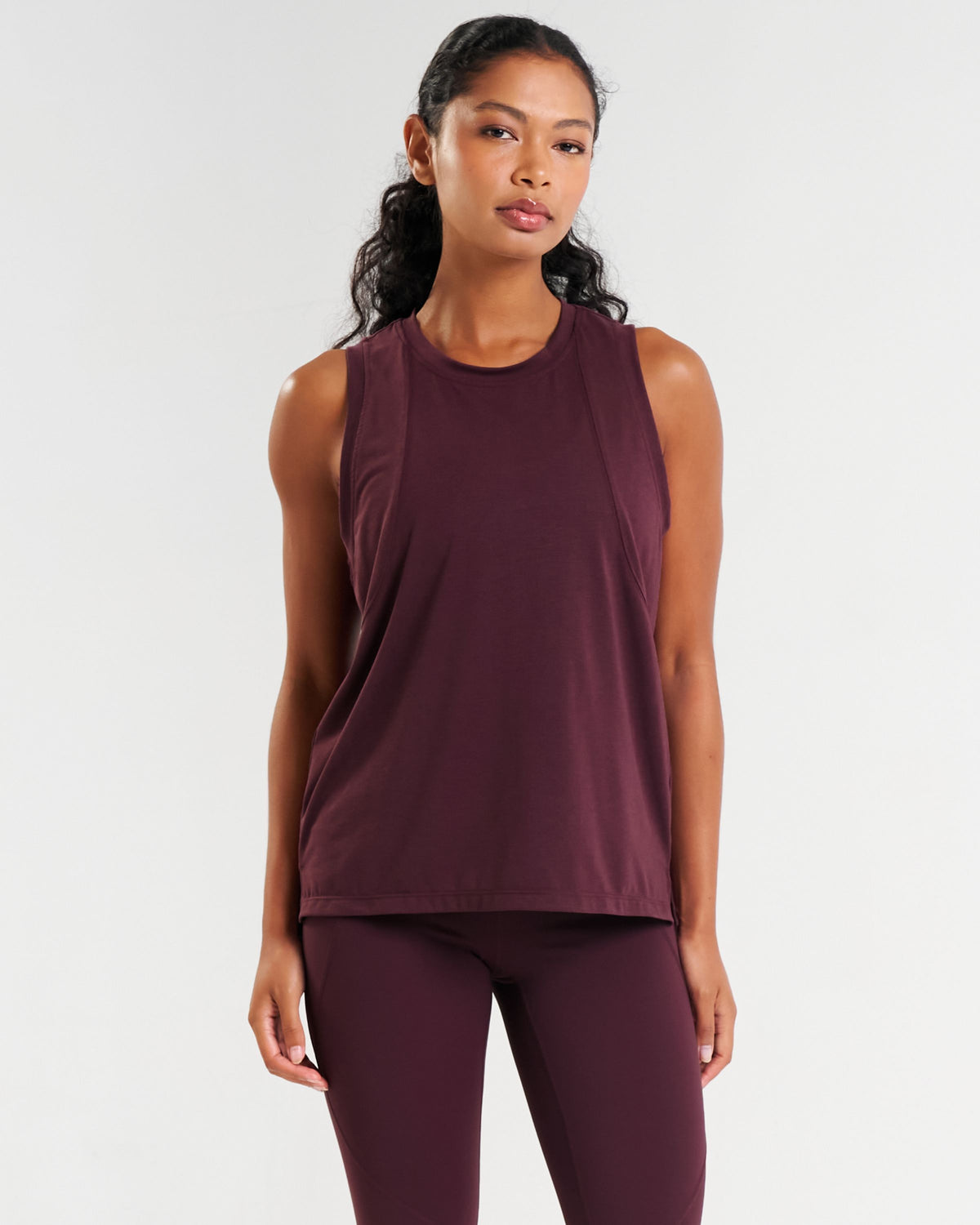 Core Lyocell Blend Active Vest Dark Burgundy