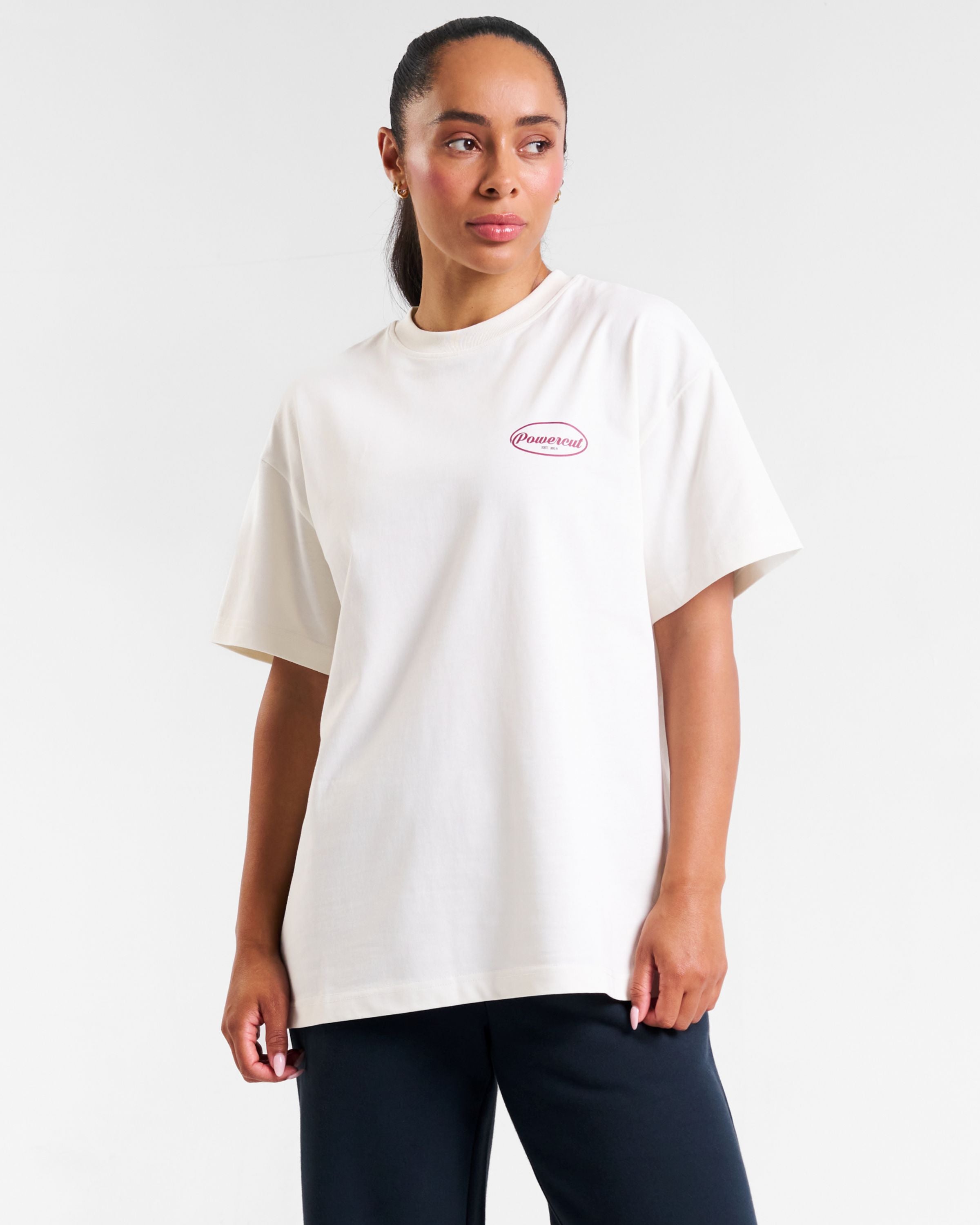 Oversized Printed T-Shirt Coconut Milk