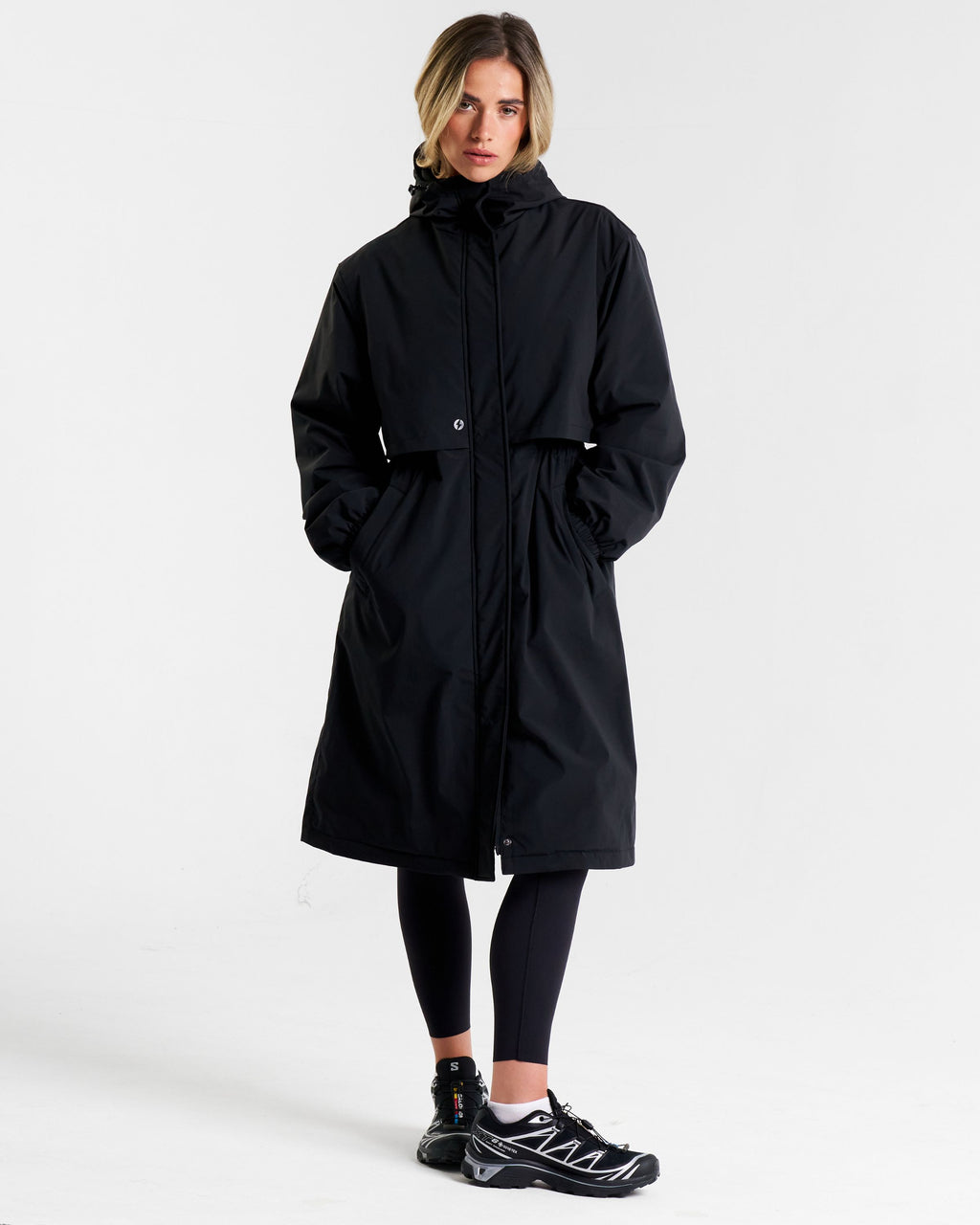 Outsider Showerproof Long Padded Jacket Black