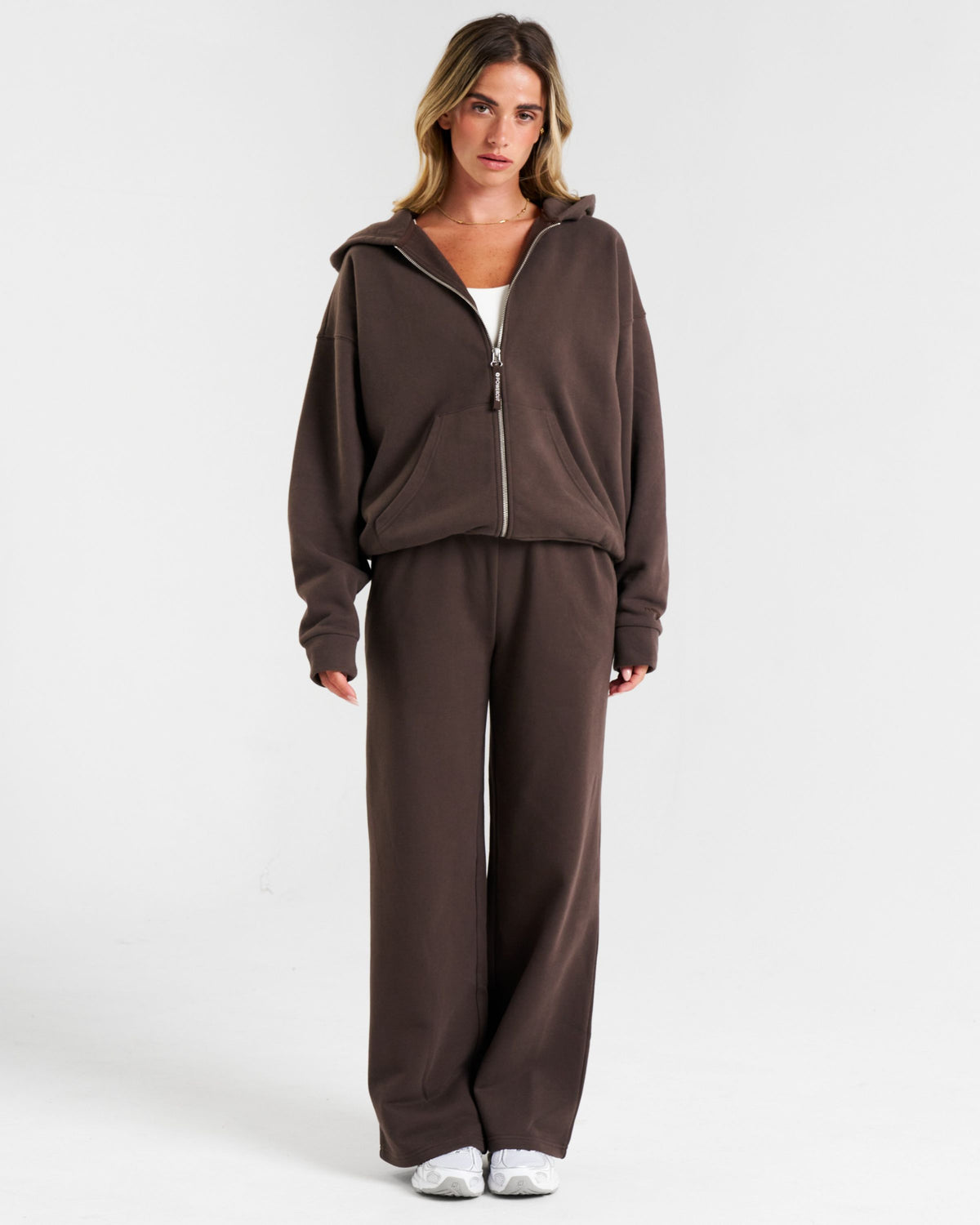 Clubhouse Relaxed Zip Through Hoodie Espresso