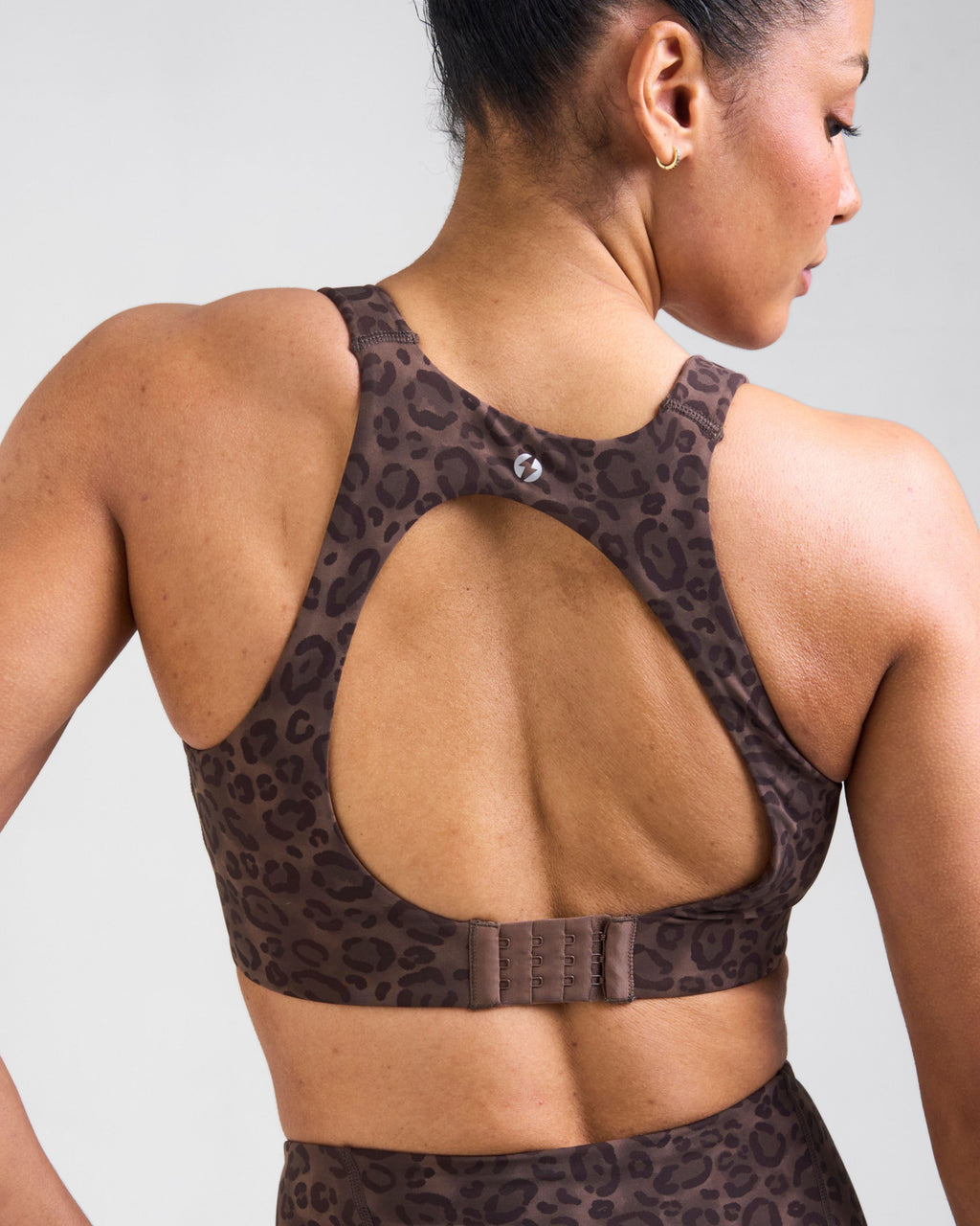 Sculpt Medium Support Sports Bra Leopard Brown