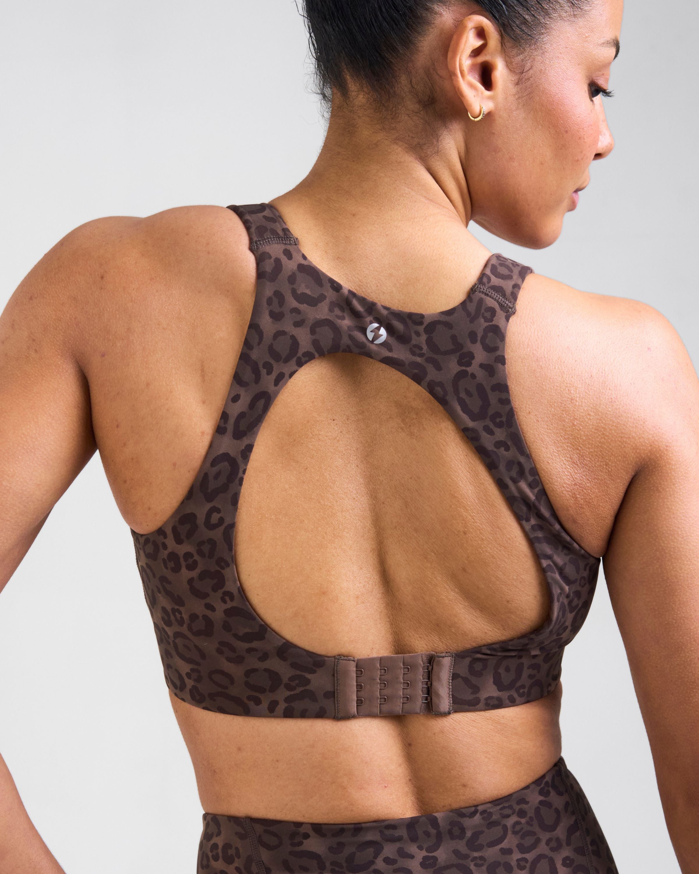 Sculpt Medium Support Sports Bra Leopard Brown