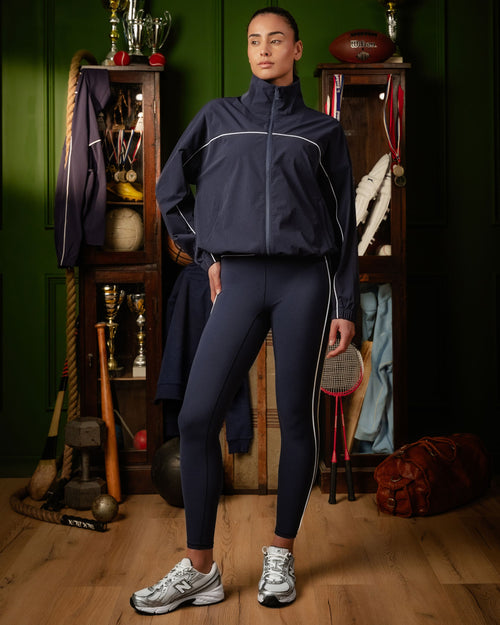 Legacy Piping Detail Woven Track Jacket Retro Navy