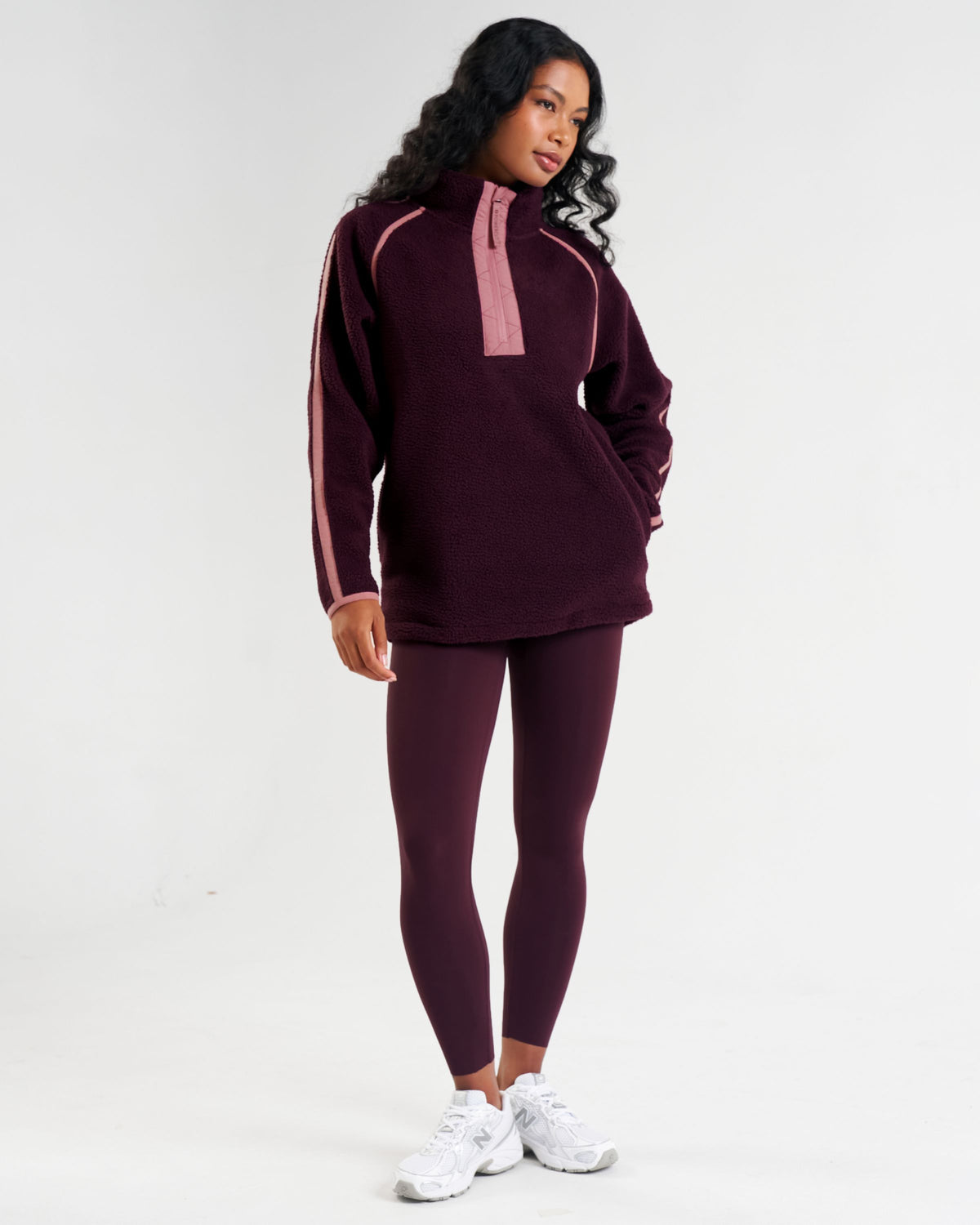 Ascend Quarter Zip Fleece Dark Burgundy