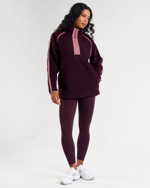 Ascend Quarter Zip Fleece Dark Burgundy