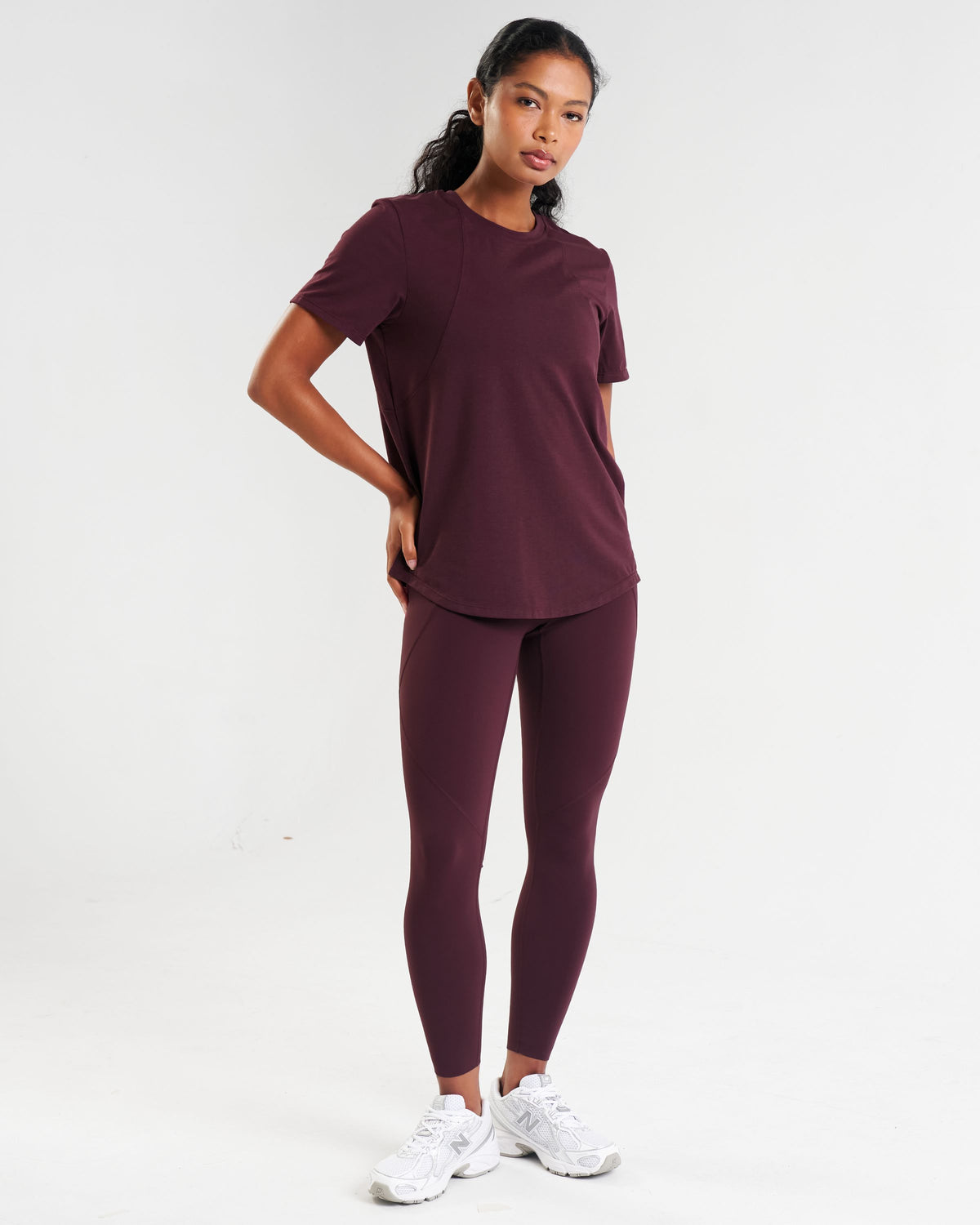 Core Lyocell Blend Active T-Shirt Dark Burgundy