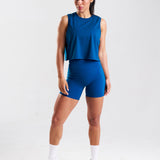RUNSeries Cropped Tank Blue Opal