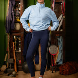 Legacy Piping Detail 1/4 Zip Sweatshirt Soft Blue