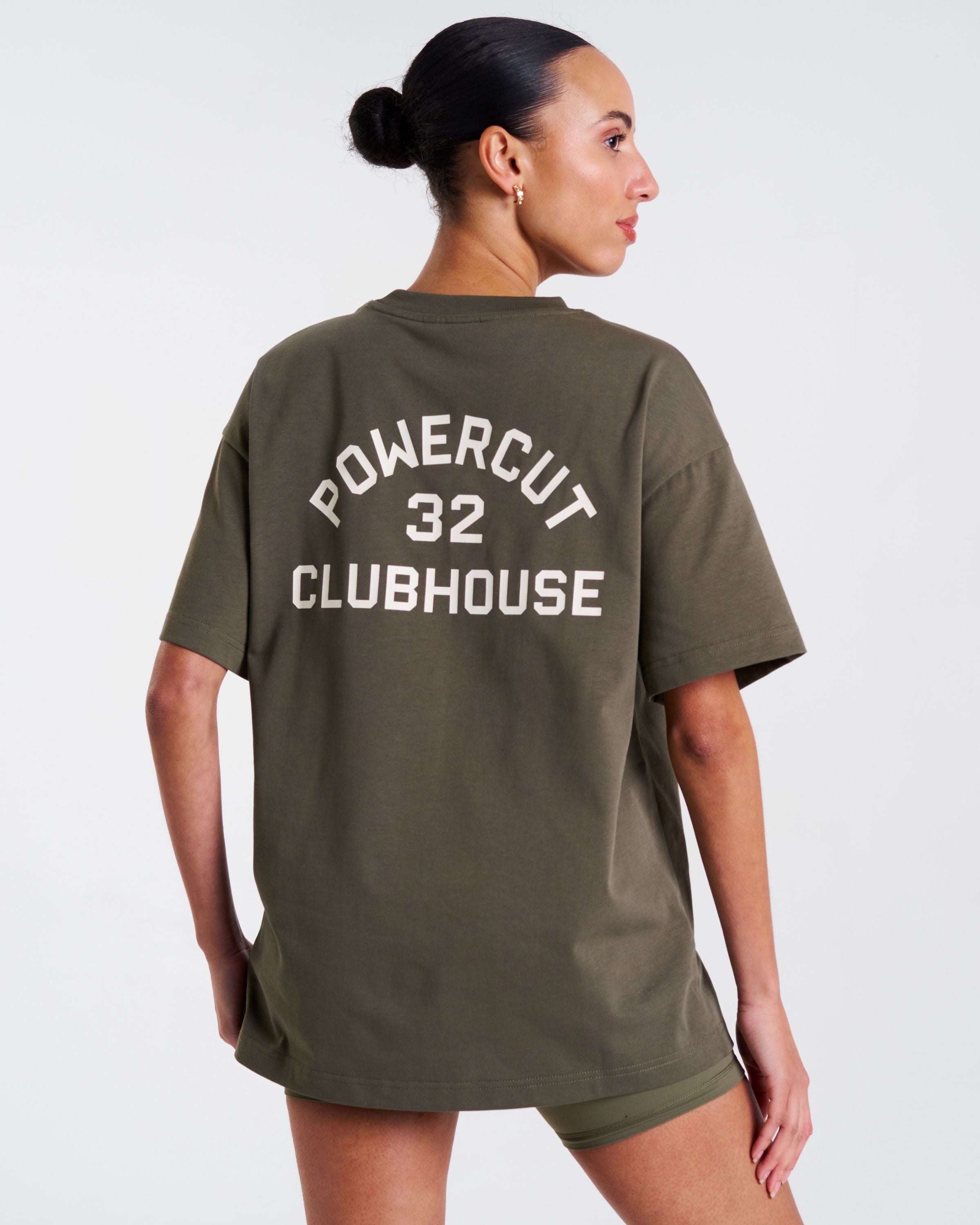 Clubhouse Oversized Printed T-Shirt Dusty Olive