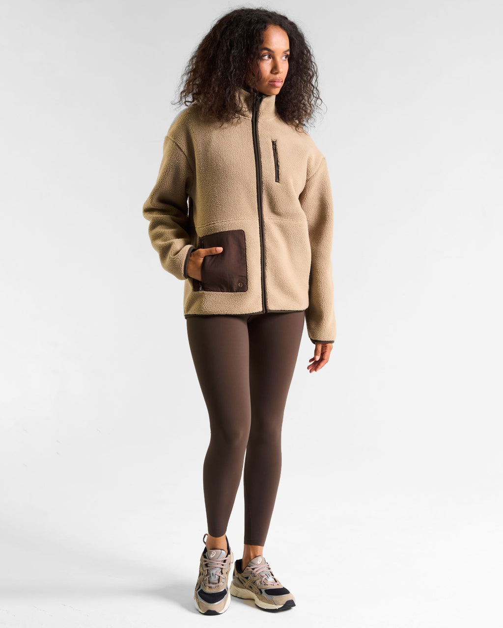 OUTSIDER Zip Up Fleece Sandy Taupe