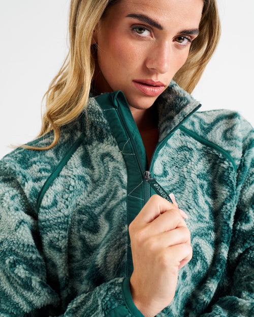 Ascend 1/4 Zip Fleece Dark Teal Marble