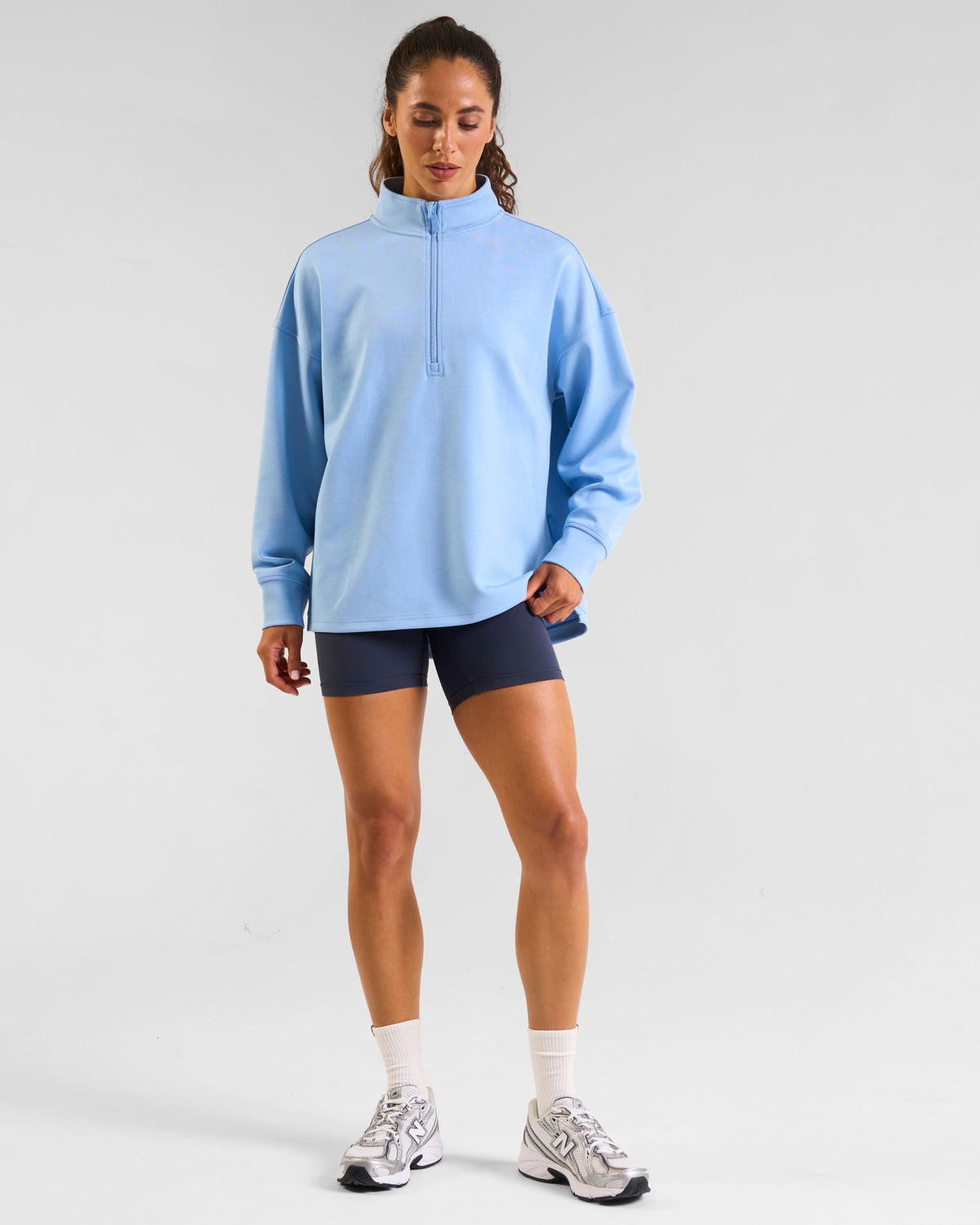 All-Day-Wear Half Zip Sweatshirt Cloud Blue