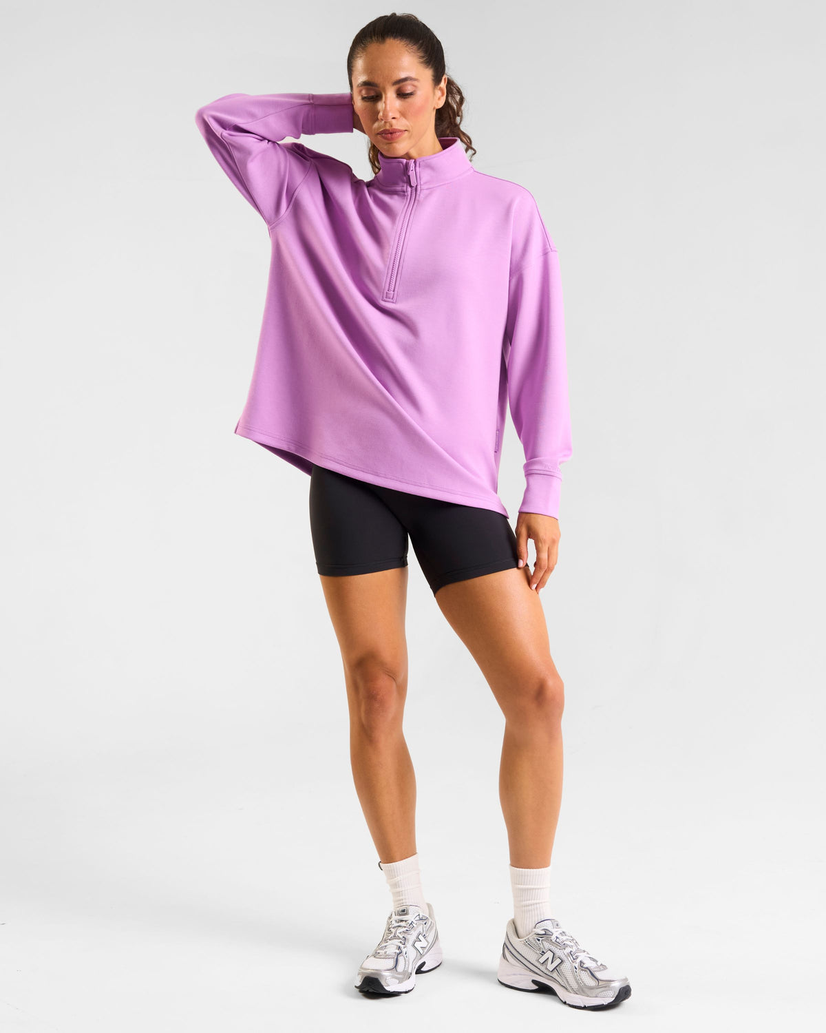 All-Day-Wear Half Zip Sweatshirt Violet Crush