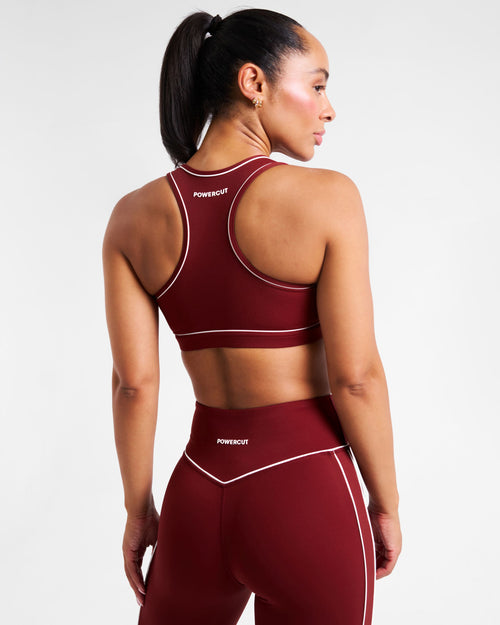 Legacy Piping Detail High-Waisted Leggings Cabernet