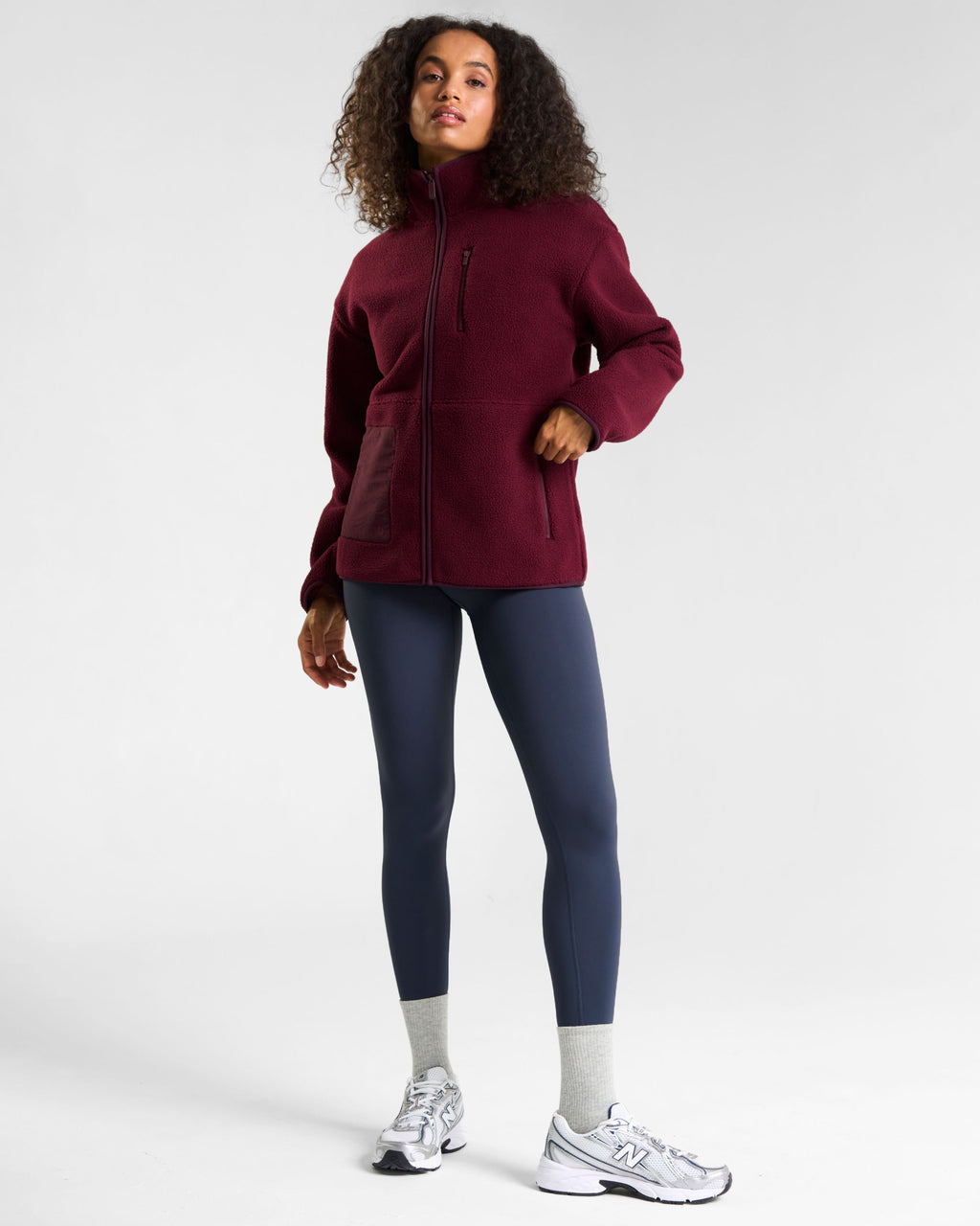 OUTSIDER Zip Up Fleece Cherry Lacquer