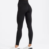 SOLID Seamless Compression Fit Full Length Black Leggings