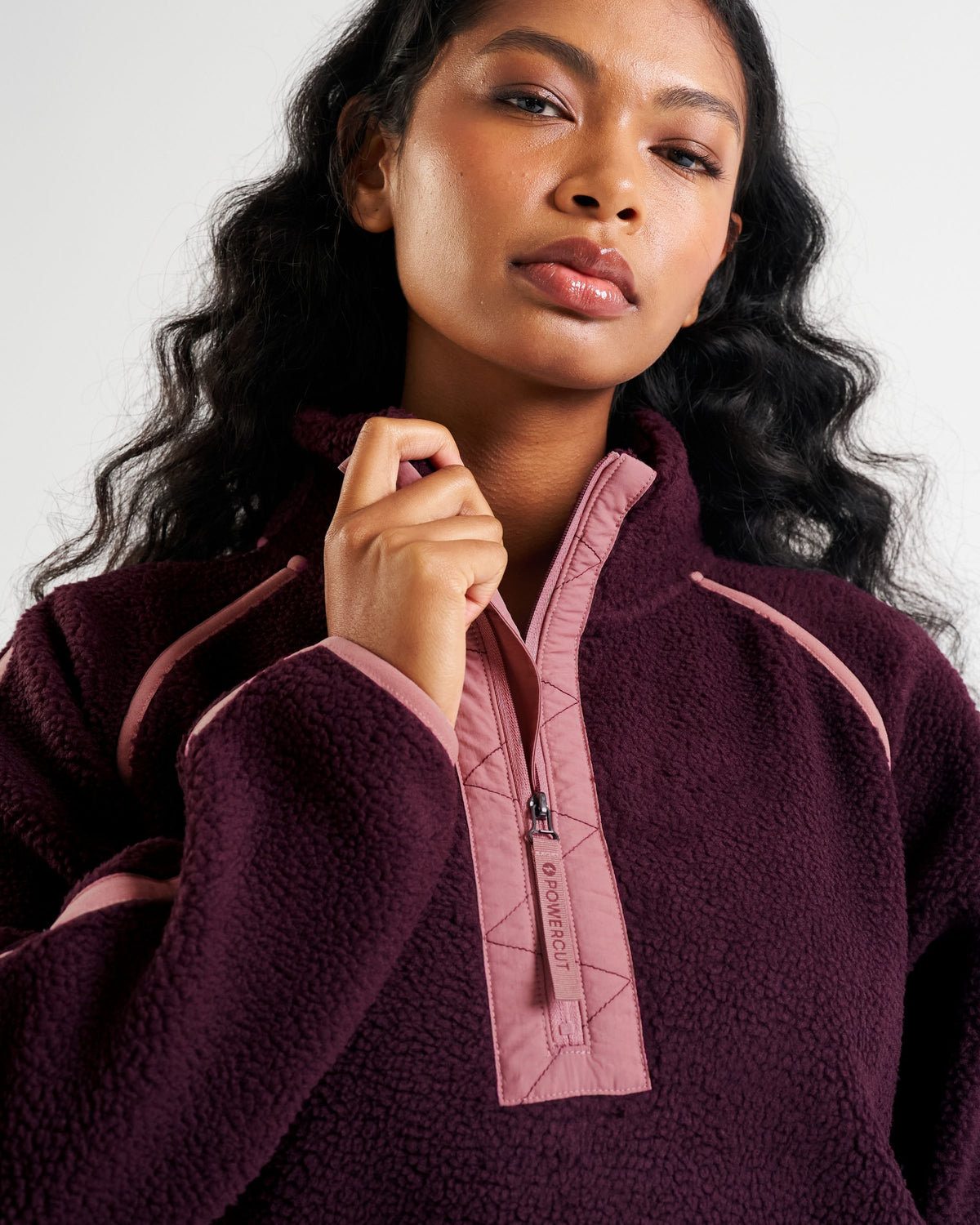 Ascend Quarter Zip Fleece Dark Burgundy