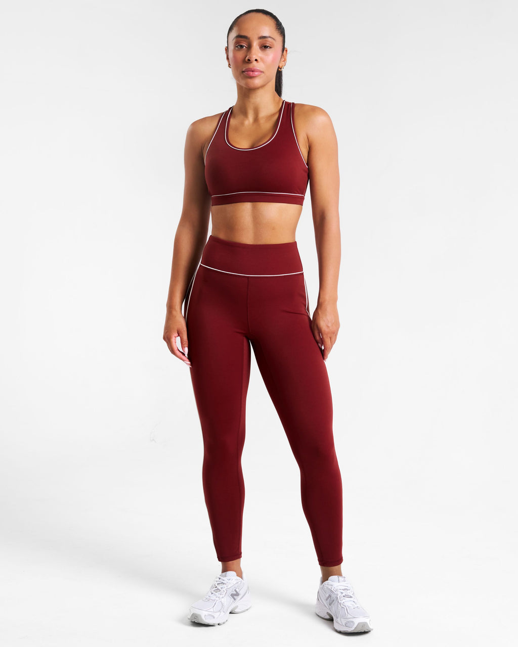 Legacy Piping Detail Sports Bra Cabernet