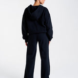 Clubhouse Relaxed Zip Through Hoodie Washed Black