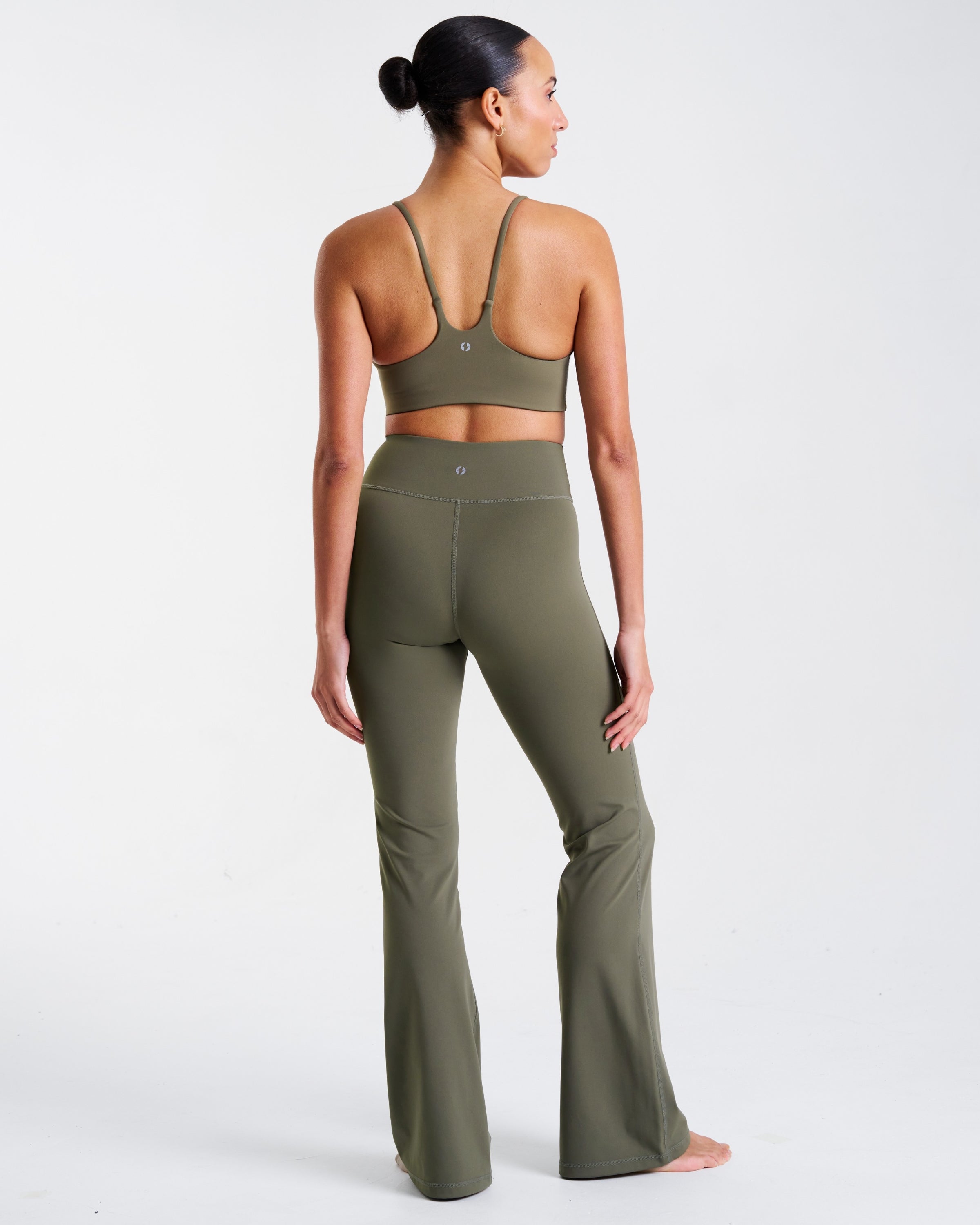 All-Day-Wear Wrap Waist Flared Leggings Dusty Olive