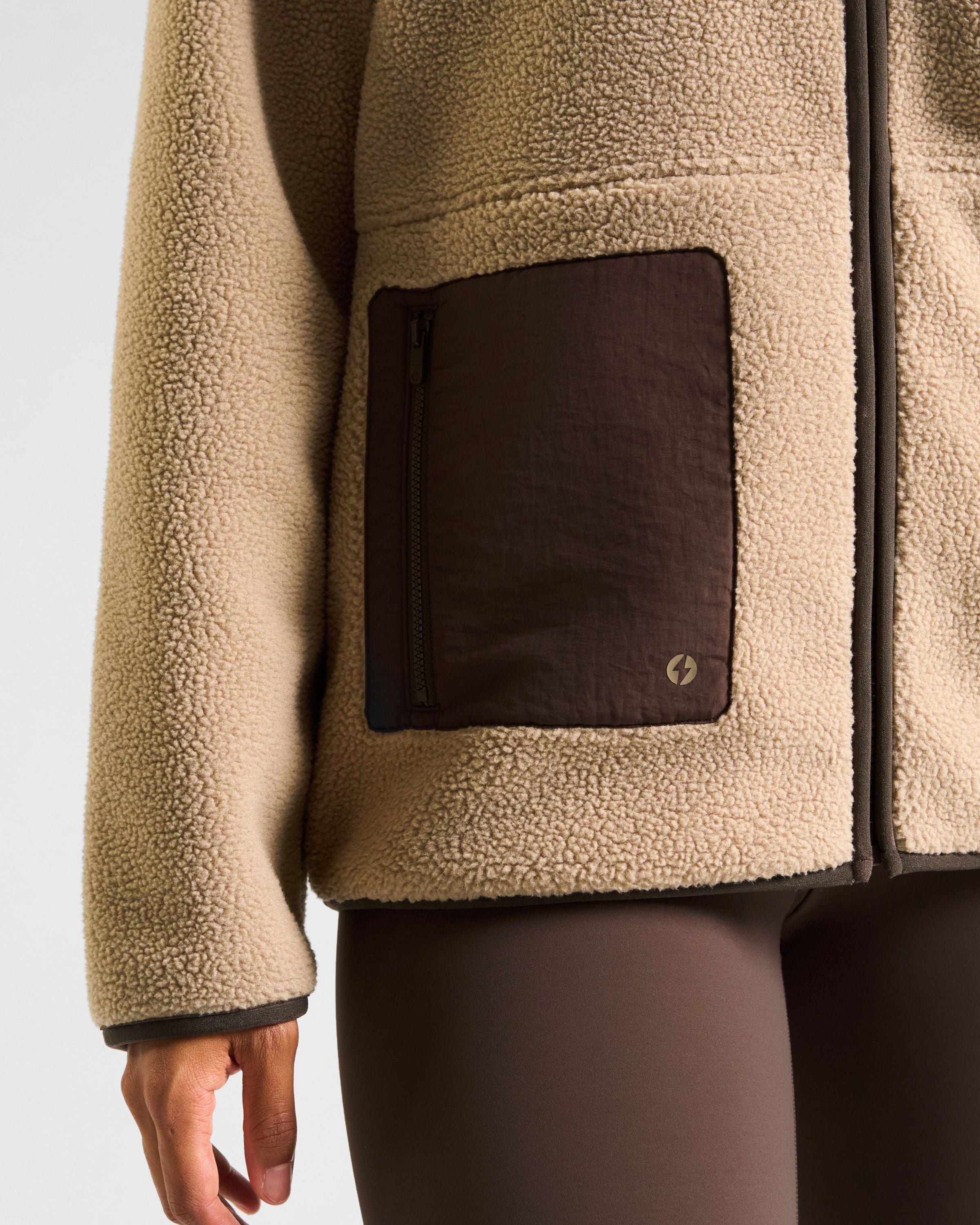 OUTSIDER Zip Up Fleece Sandy Taupe
