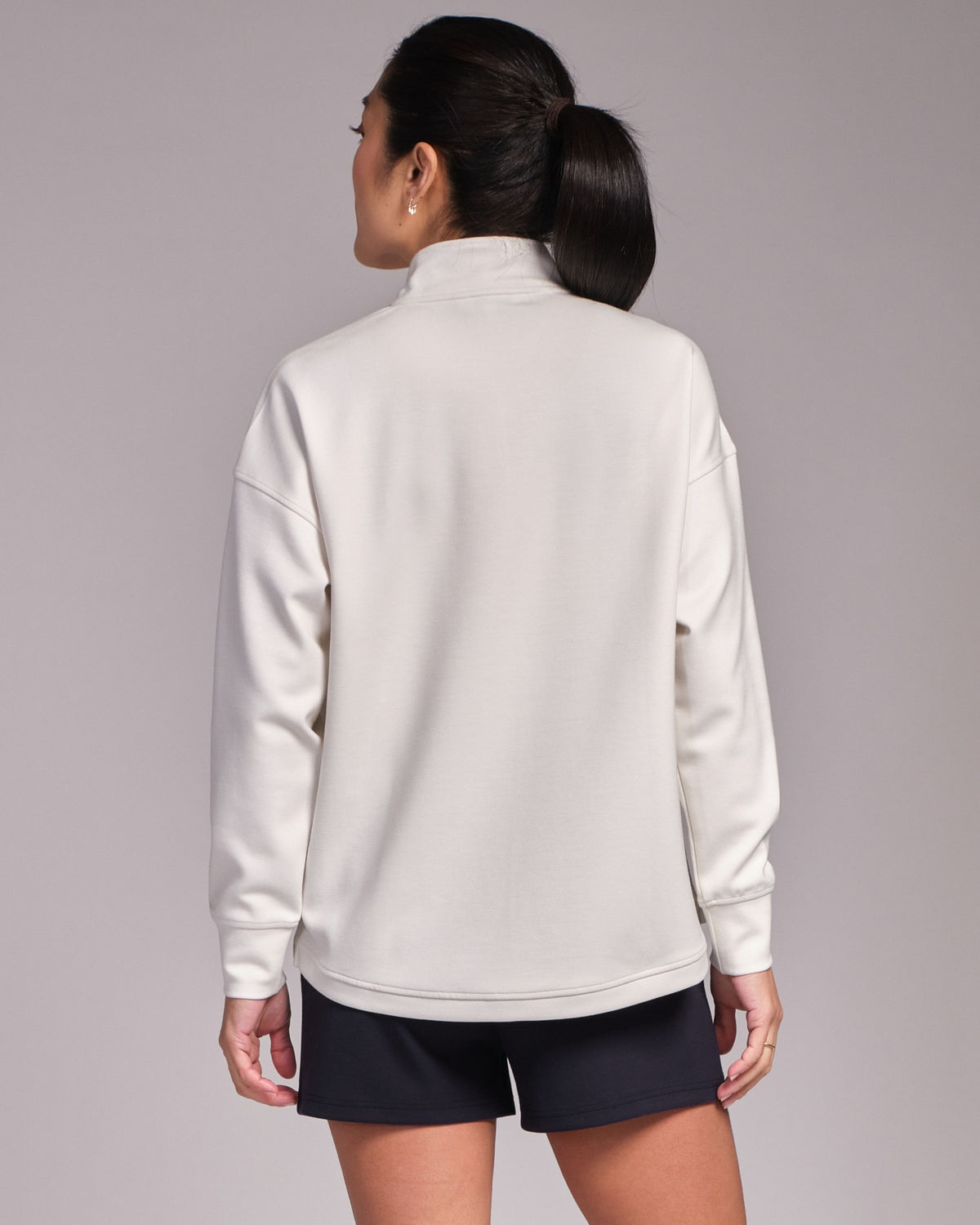 All-Day-Wear Half Zip Sweatshirt Marshmallow