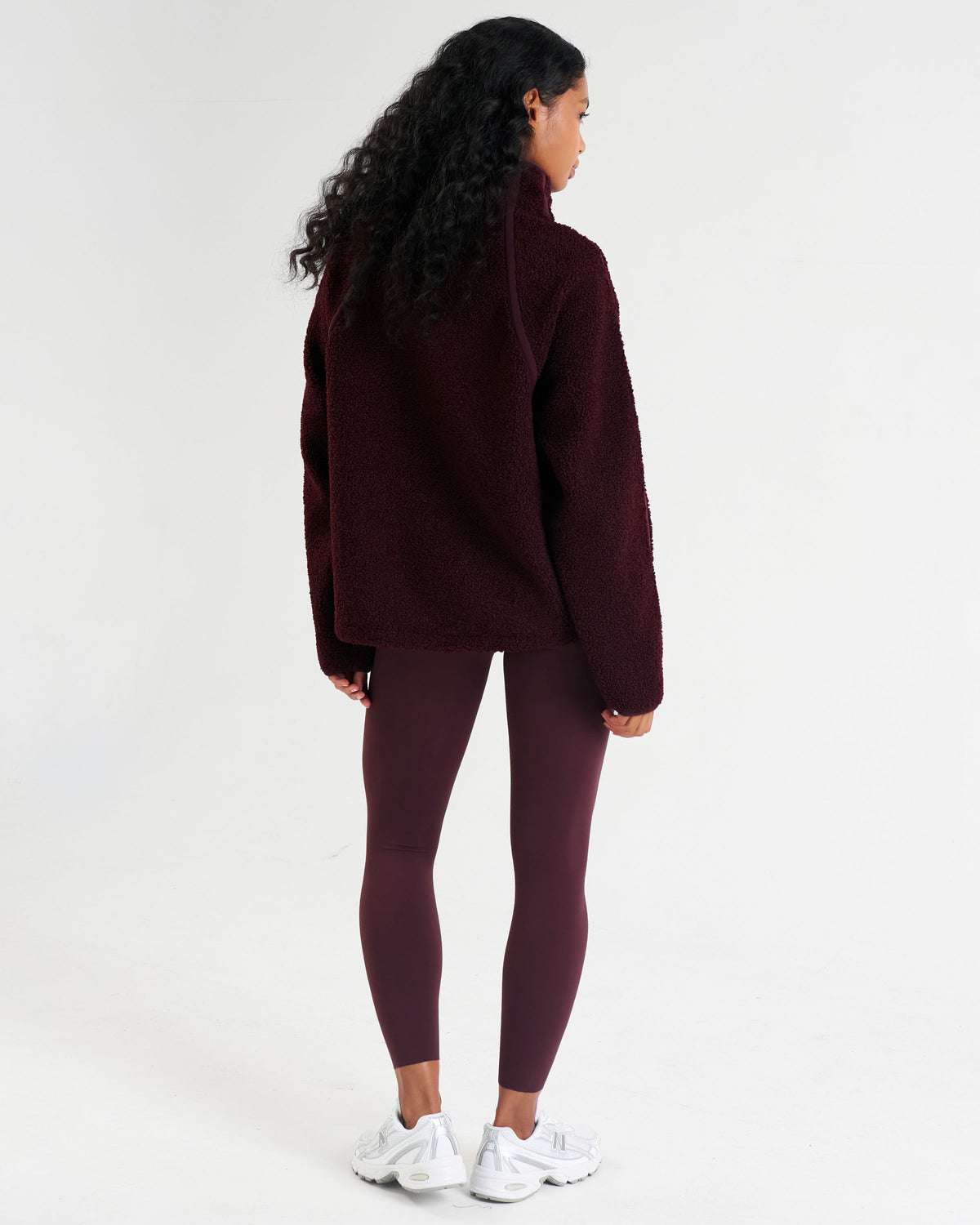 Rise Half Zip Borg Fleece Dark Burgundy