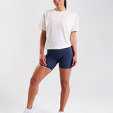 Core Lyocell Blend Tie Back T-Shirt Coconut Milk