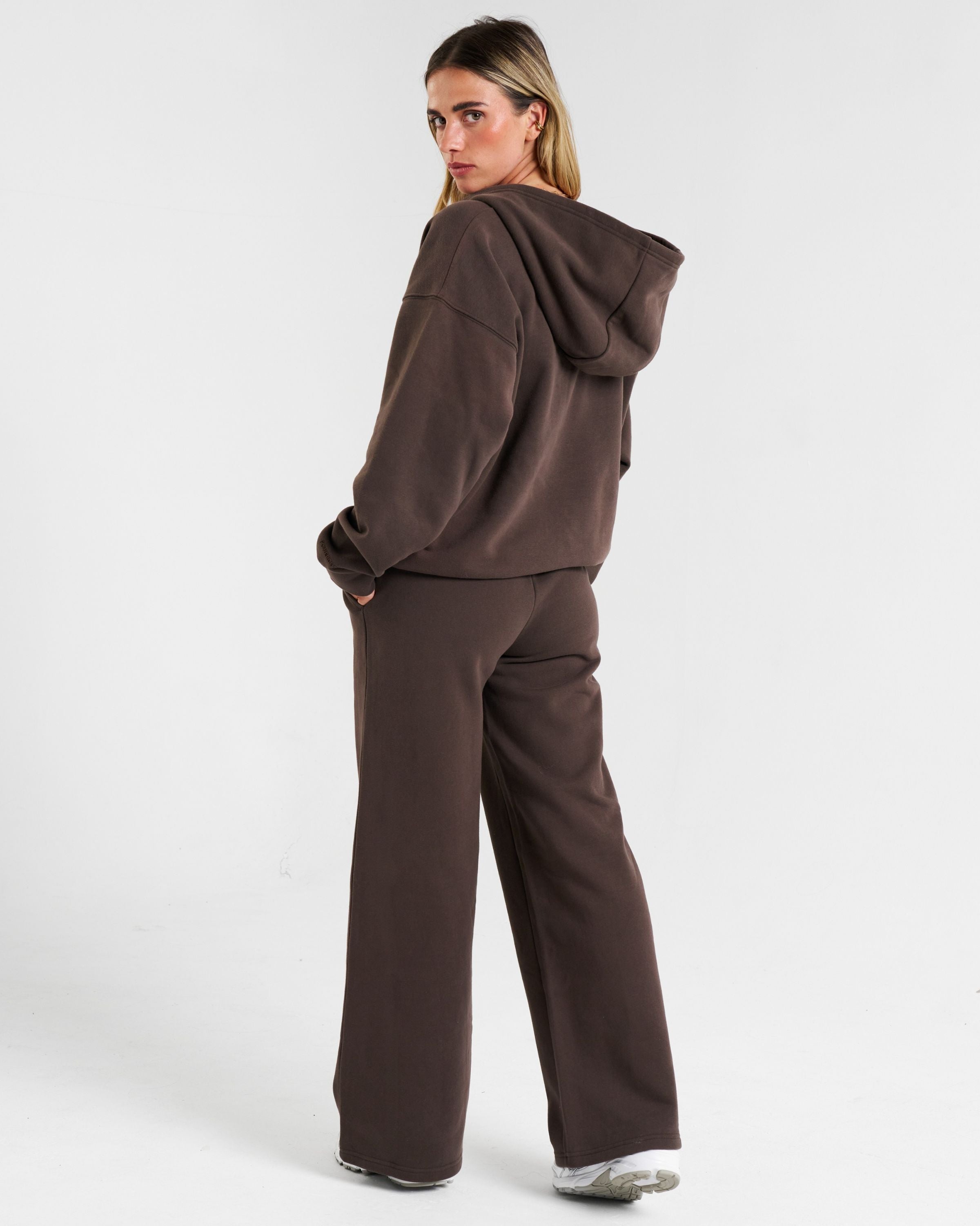 Clubhouse Relaxed Zip Through Hoodie Espresso