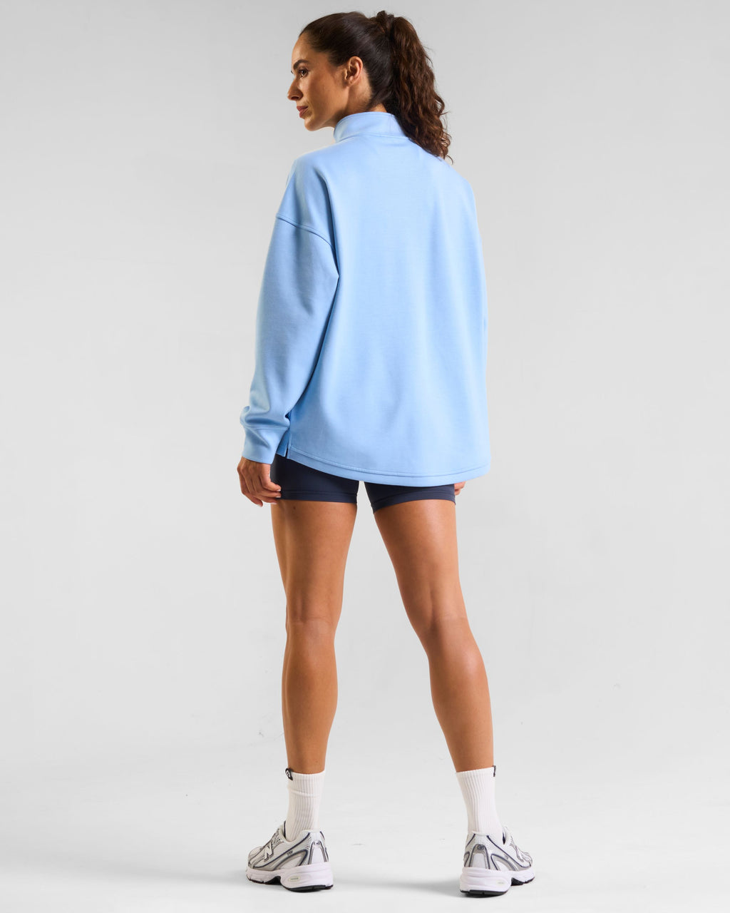 All-Day-Wear Half Zip Sweatshirt Cloud Blue