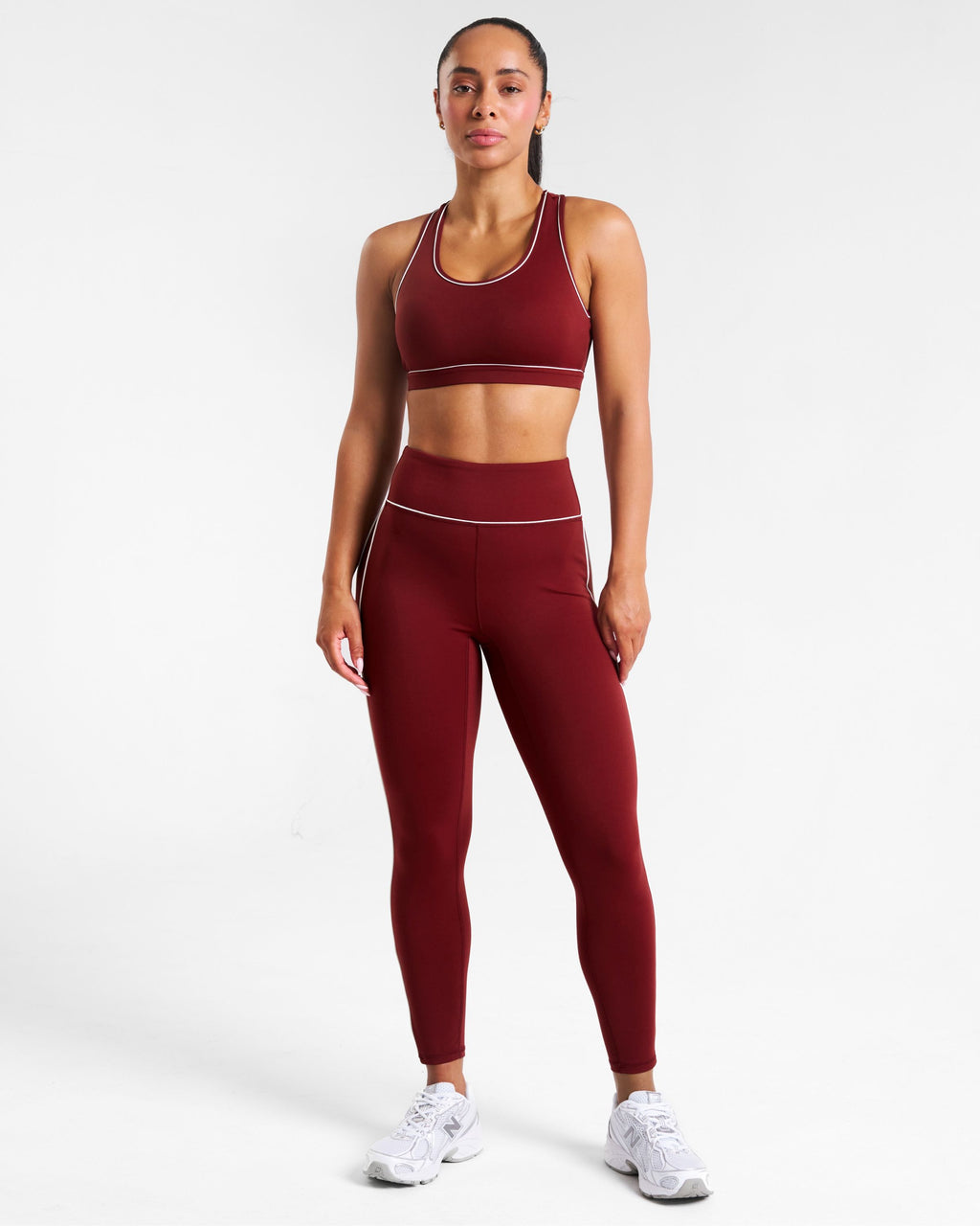 Legacy Piping Detail High-Waisted Leggings Cabernet