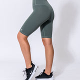 ELEVATE Super High Waisted Sage Green Cycling Shorts