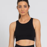 POSE Ribbed Seamless Tank Black