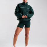 Court Piping Detail Woven Track Jacket Heritage Green