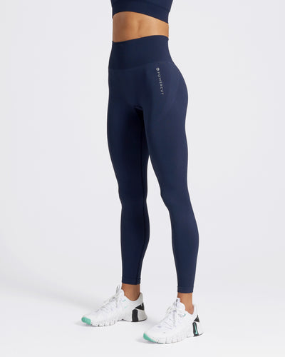 SOLID Seamless Compression Fit Full Length Navy Leggings
