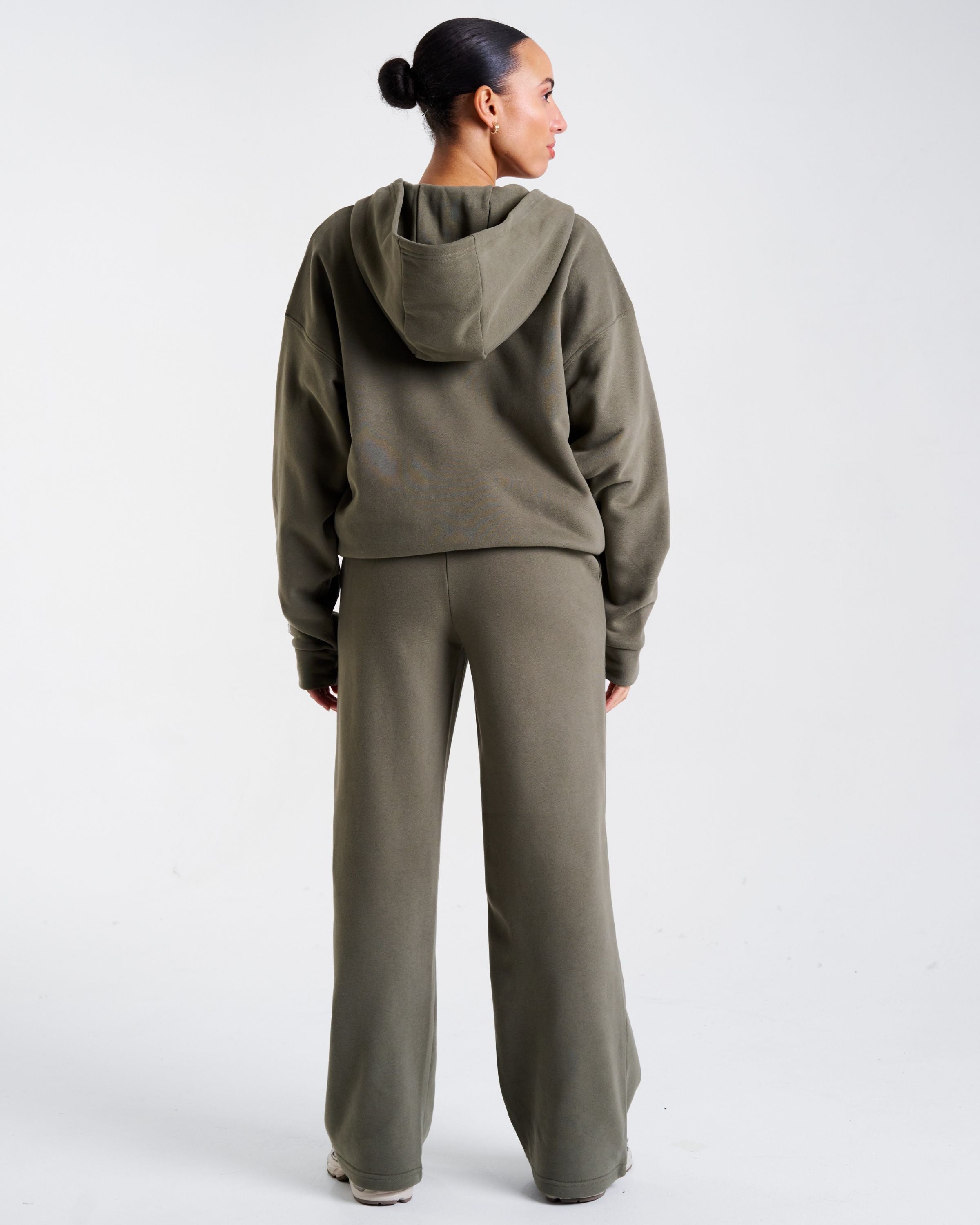 Clubhouse Relaxed Zip Through Hoodie Dusty Olive