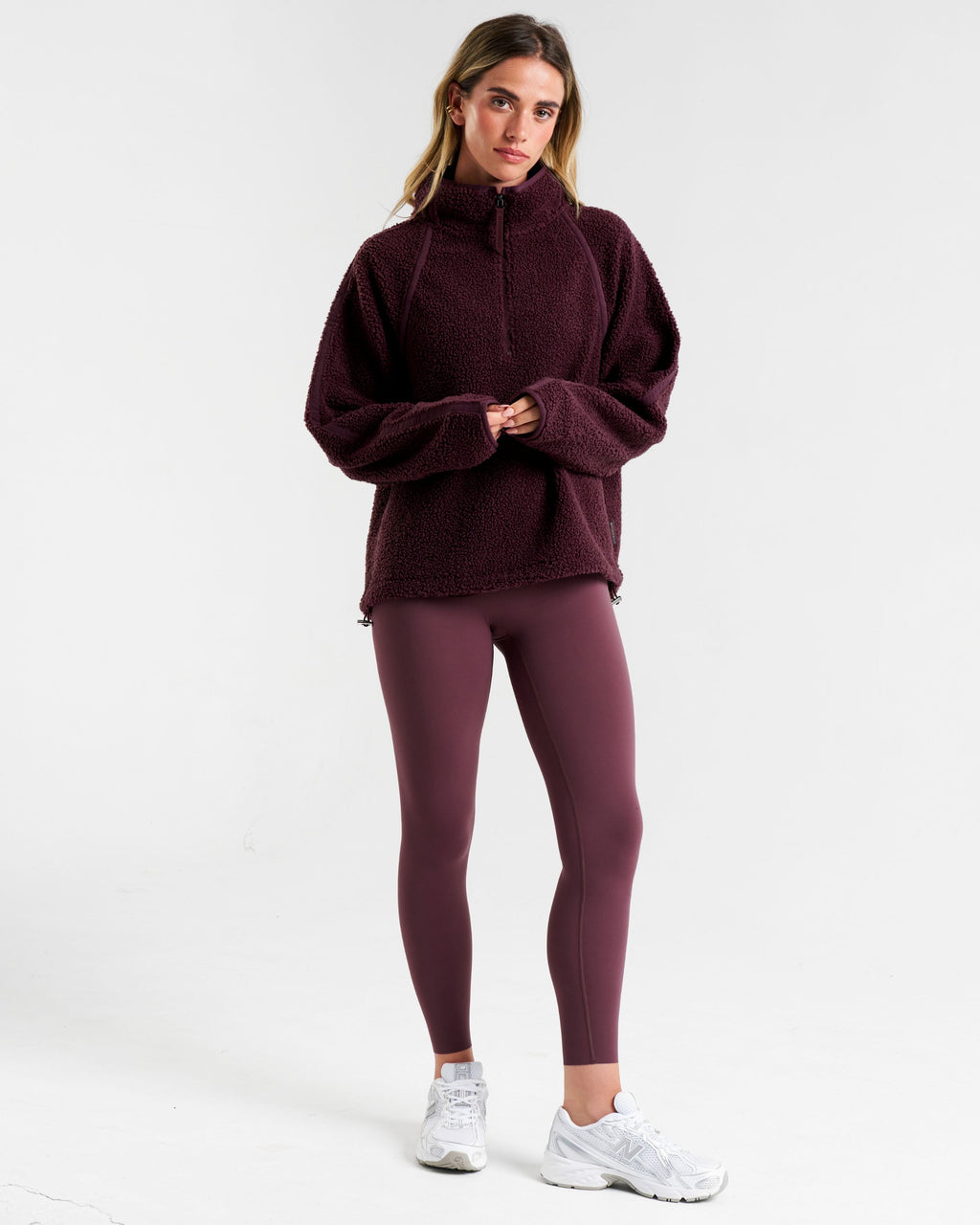Rise Half Zip Borg Fleece Mulberry