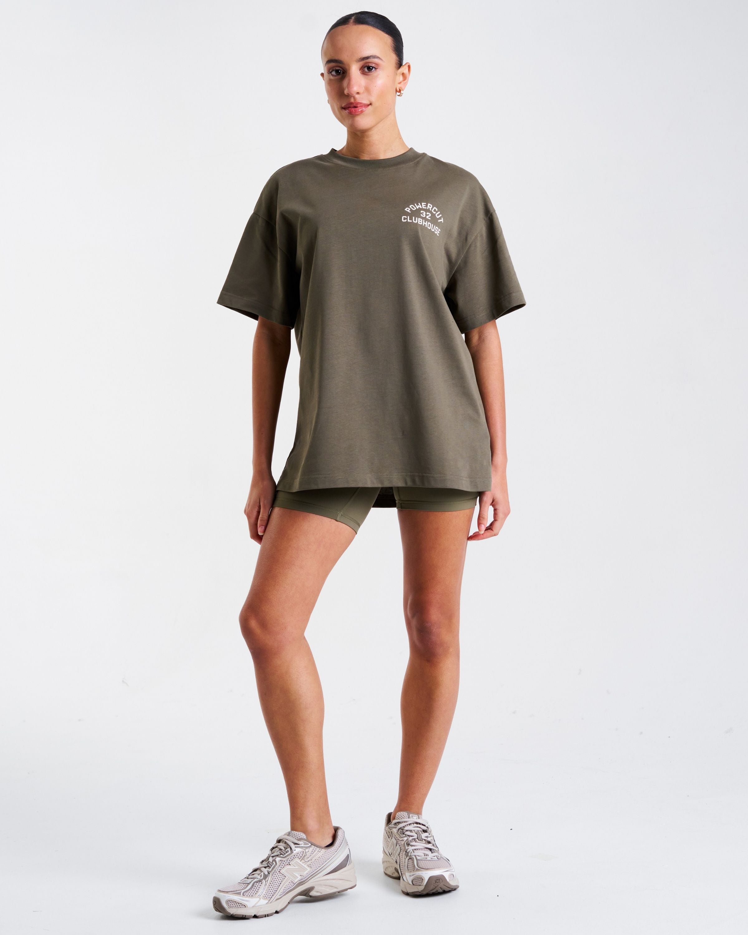 Clubhouse Oversized Printed T-Shirt Dusty Olive