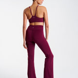 All-Day-Wear Wrap Waist Flared Leggings Cherry Lacquer