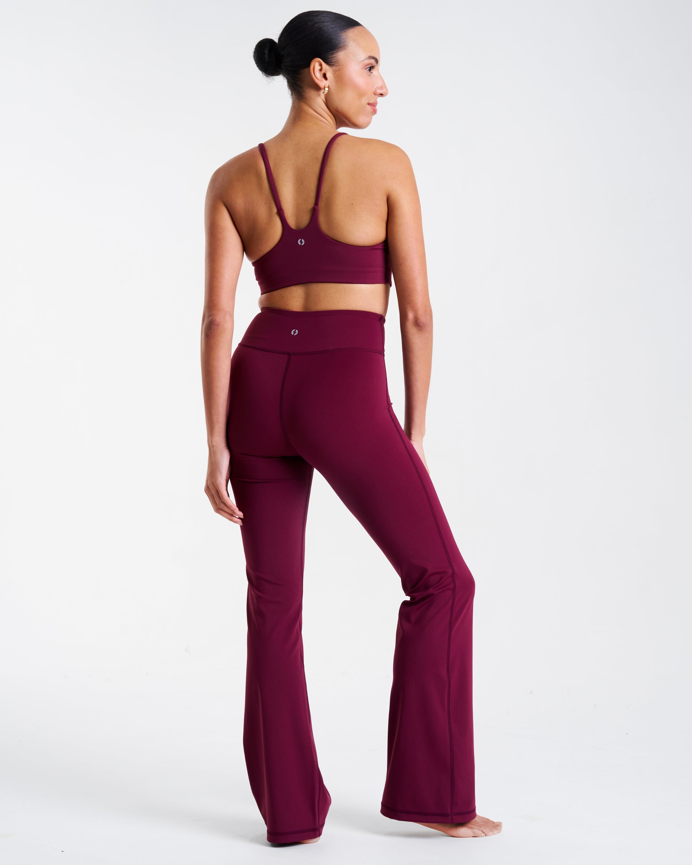 All-Day-Wear Wrap Waist Flared Leggings Cherry Lacquer