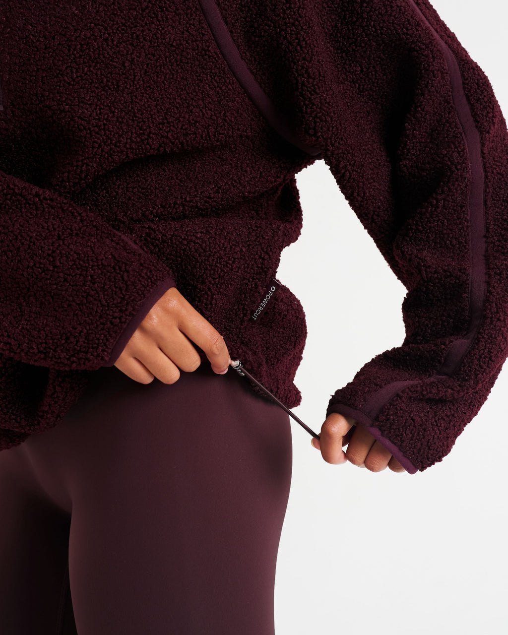 Rise Half Zip Borg Fleece Dark Burgundy