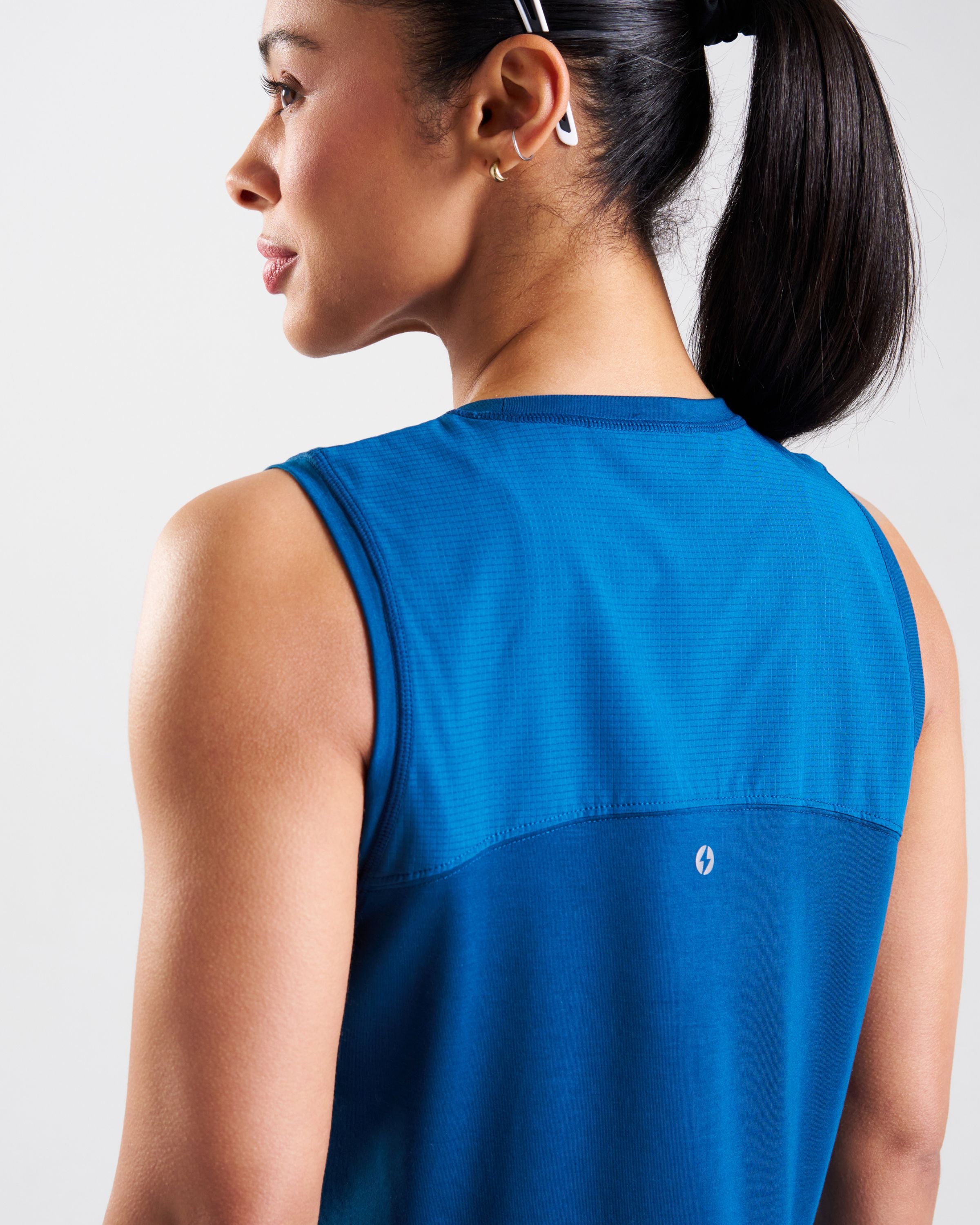 RUNSeries Cropped Tank Blue Opal