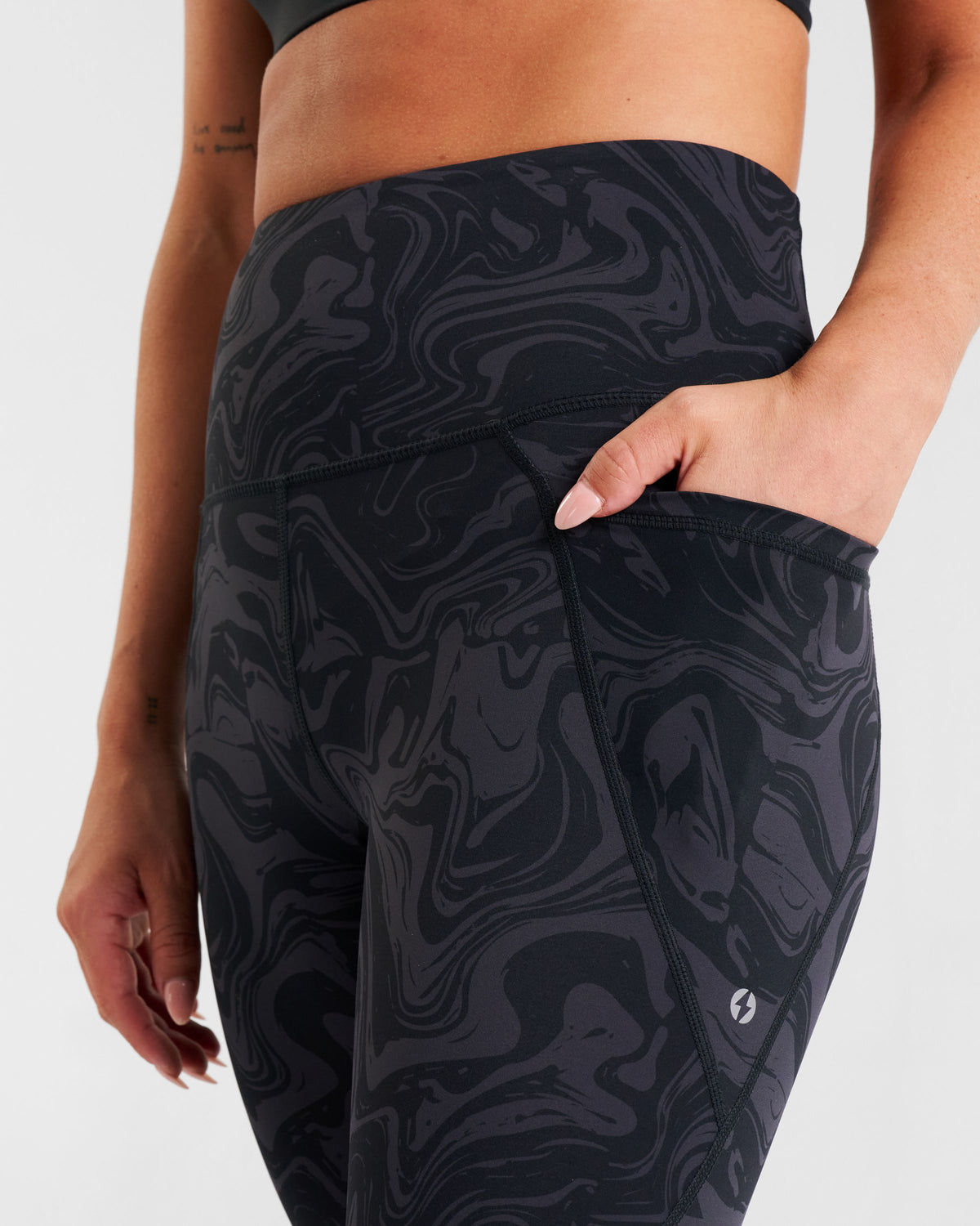 Sculpt High-Waisted Leggings Black Marble