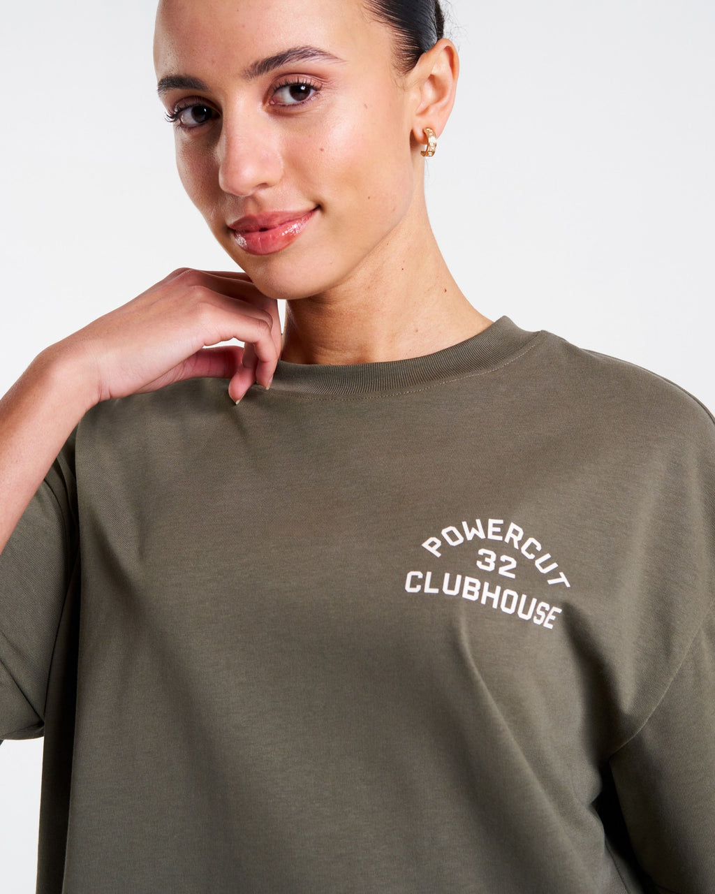 Clubhouse Oversized Printed T-Shirt Dusty Olive
