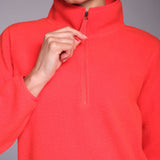 Ascend 1/4 Zip Fleece Bright Red