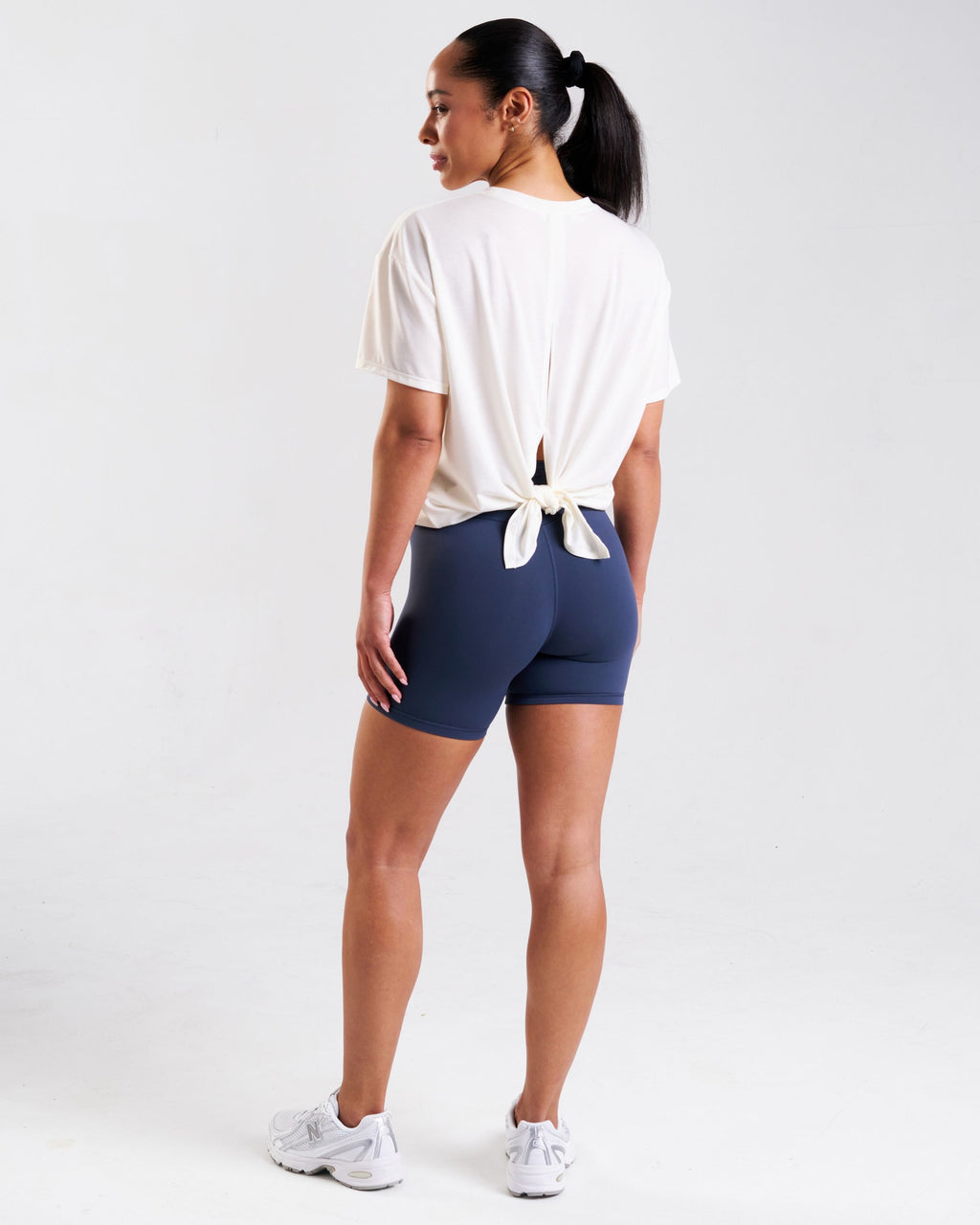 Core Lyocell Blend Tie Back T-Shirt Coconut Milk